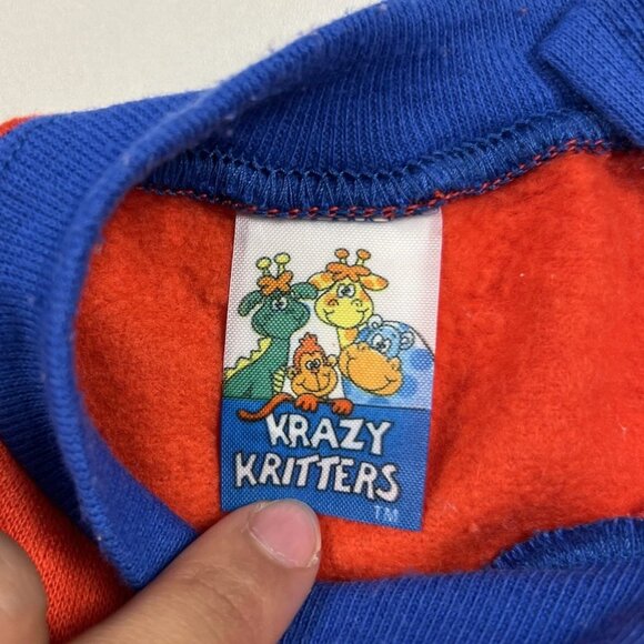 Vintage Krazy Kritters Baby Sweater Sweatshirt Red Snail Applique 24 Months - Picture 7 of 16